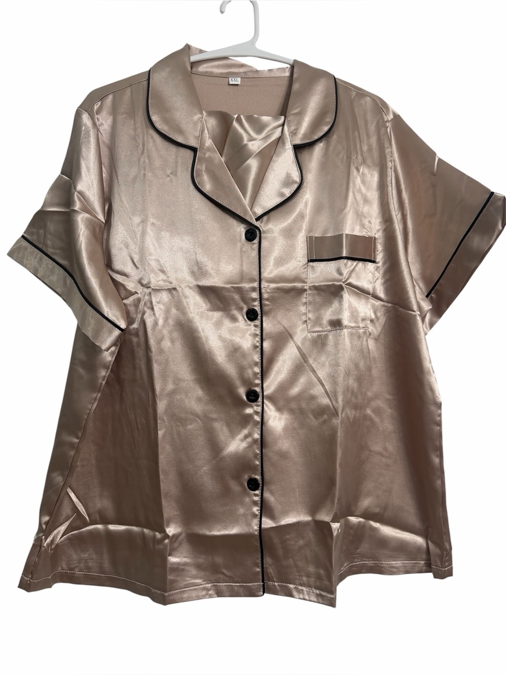 Silky Short-Sleeve Satin Like Pajama Set